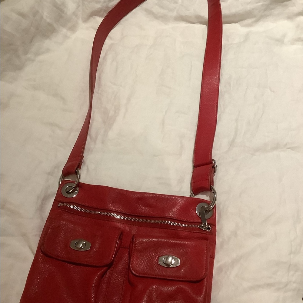 Danier Red leather crossbody